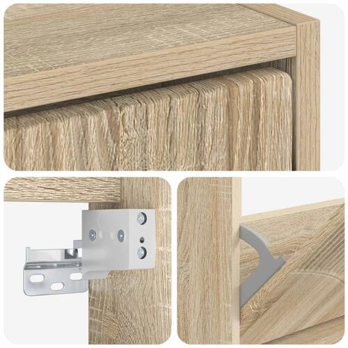  Ormar za cipele na zidu HOORN 71 x 17 x 43 cm Konstruirano drvo - Hrast sonoma Slike
