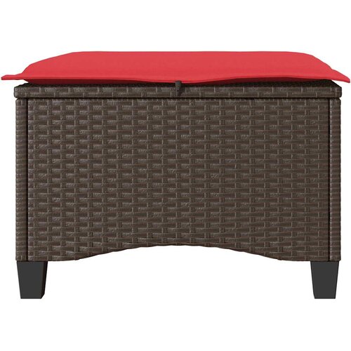 Vrtni tabure s jastucima 2 kom smeđi 55x55x36 cm poliratan Slike