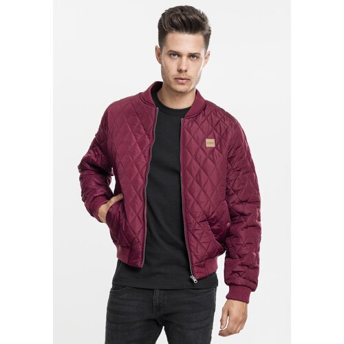 Urban Classics Diamond Quilt Nylon Jacket burgundy Cene
