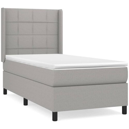 Maison Chic Box spring postelja - Vzmetna postelja z vzmetnico svetlo siva 90x190 cm blago SL20016, (21893235) Cene