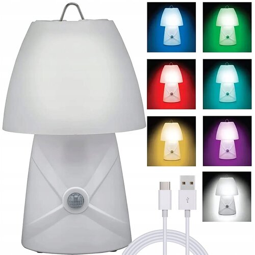  Led rgb baterija. noćna stolna ručna lampa sa senzorom pokreta usb bijela Slike