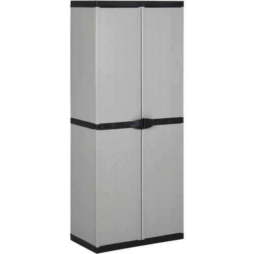 The Living Store Vrtna omara s 3 policami siva in črna 68x40x168 cm - Vrtna Omara, (21429060) Slike