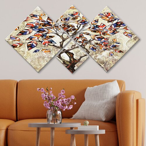 Wallity slika 4MDF670518193, 60x115 cm, 4 dela Cene