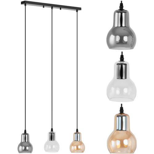 UNIPRODO Moderna 3-točkovna stropna svetilka E27 - stekleni zvonci, (21101636) Cene