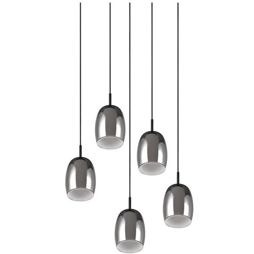 Trio Select Črna/srebrna viseča svetilka s steklenim senčnikom &amp;oslash; 48 cm Barret &amp;ndash; Slike