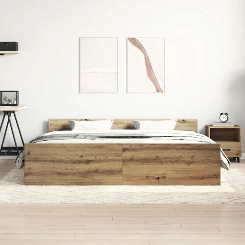 VidaXL okvir kreveta bez madraca boja hrasta artisan 180x200 cm Slike