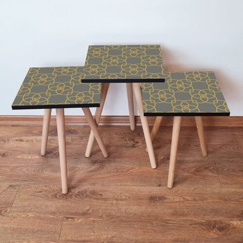 Hanah home 3Shp135 - Grey GreyGold Nesting Table (3 Pieces) Cene
