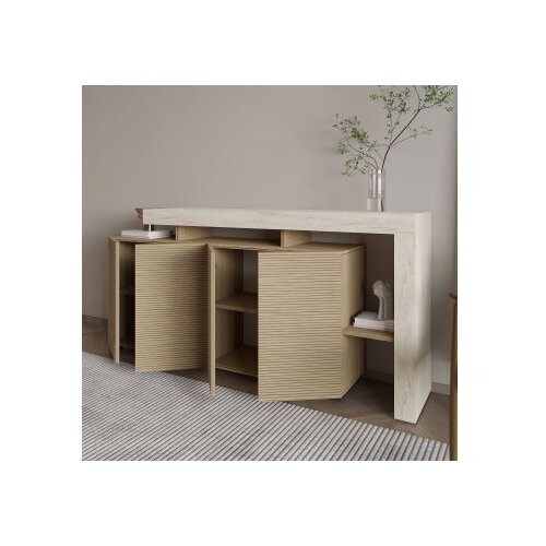 Hanah home konzola beliz travertine warm oak Slike
