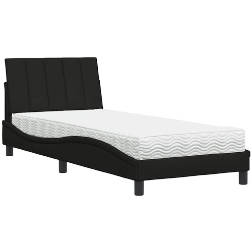 vidaXL Postelja z vzmetnico črna 90x190 cm blago, (21793207) Cene