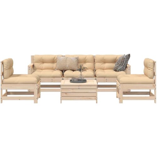  6-dijelni set vrtnih sofa od masivne borovine Slike