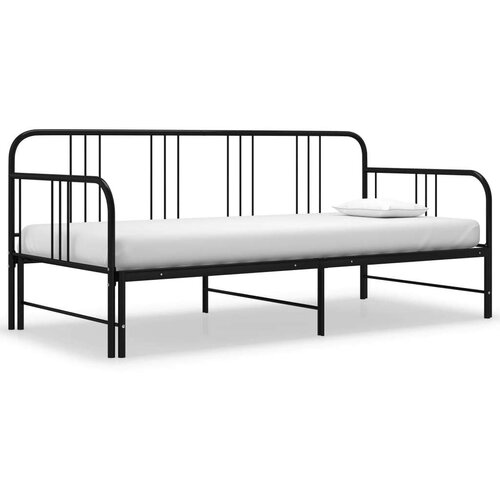  Izvlečni posteljni okvir črn iz kovine 90x200 cm, (20606643) Slike