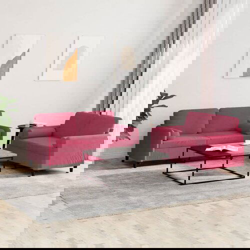 vidaXL Sedežna garnitura z vzglavniki 2-delna vinsko rdeče žamet Cene