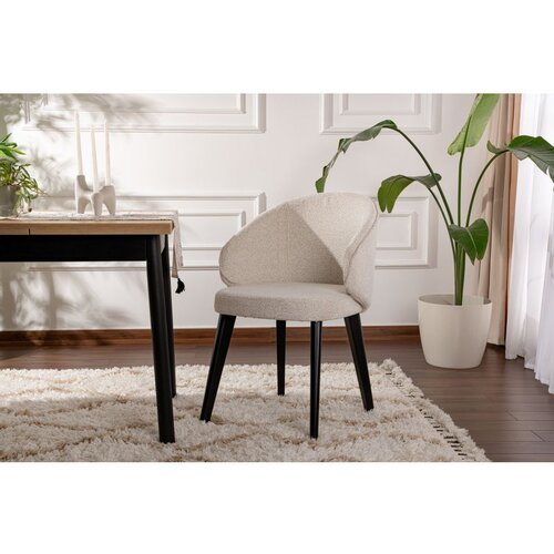Hanah home stolica bentley - white, black whiteblack chair set (2 pieces) Slike