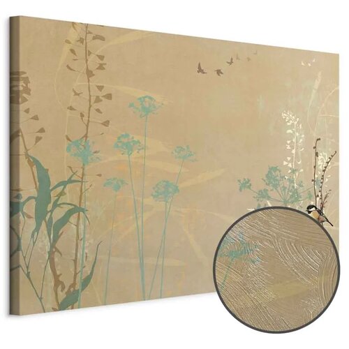  Slika - Tiny Bird - Colorful Grasses in Golden Shades of Sunset 120x80 Premium Print Cijene