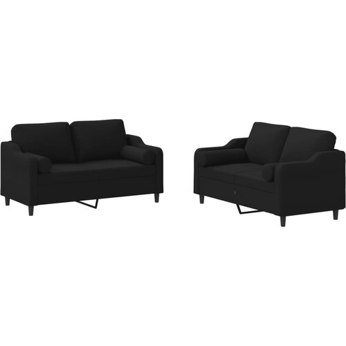 vidaXL 2-dijelni set sofa s jastucima crni od tkanine Cijene