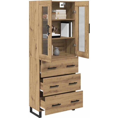  Highboard 2 kom. Umjetnički hrast 69,5 x 34 x 180 cm Slike
