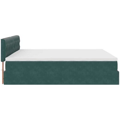 VidaXL otomanski krevet s madracem tamnozeleni 180x200 cm bar&amp;scaron;unasti Slike
