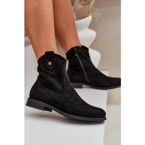 S. BARSKI Perforated Ankle Boots On A Flat Heel S.Barski Slike