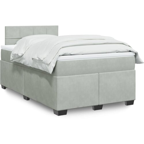  The Living Store Box spring postelja z vzmetnico svetlo siva 120x200 cm žamet - Box Spring Postelja, (21491653) Slike