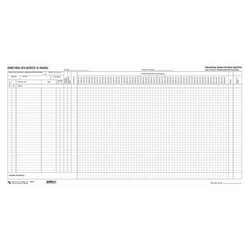 NARODNE NOVINE-UT III-8-29 DNEVNO IZVJE&amp;Scaron;ĆE O RADU ZA PRIMARNU ZDRAVSTVENU ZA&amp;Scaron;TITU; Blok 60 listova, 57 x 29,7 cm Slike
