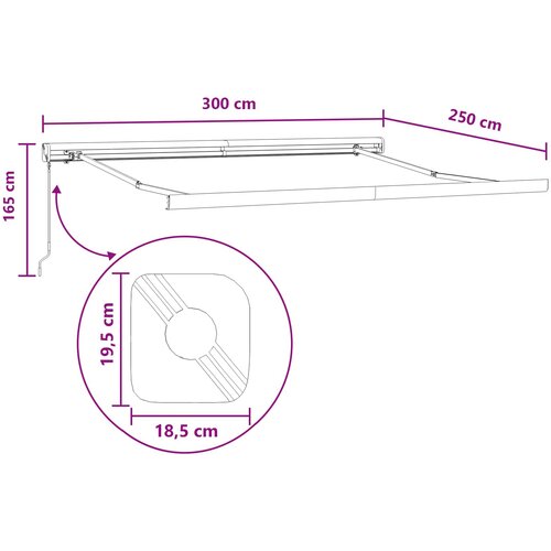  Povlačivi tende Svijetlo siva i bijela. 300 x 250 cm Slike