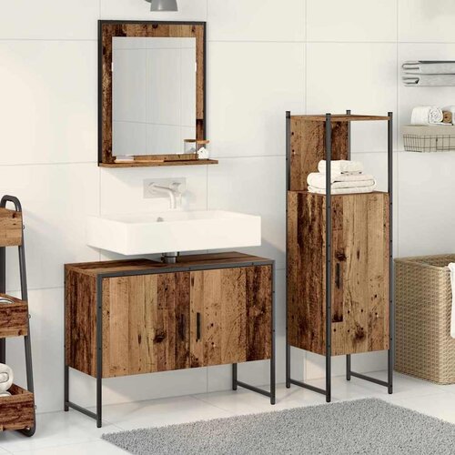  Set namje&scaron;taja za kupaonicu 3 kom. Smeđa 33 x 33 x 113.5 cm Cijene