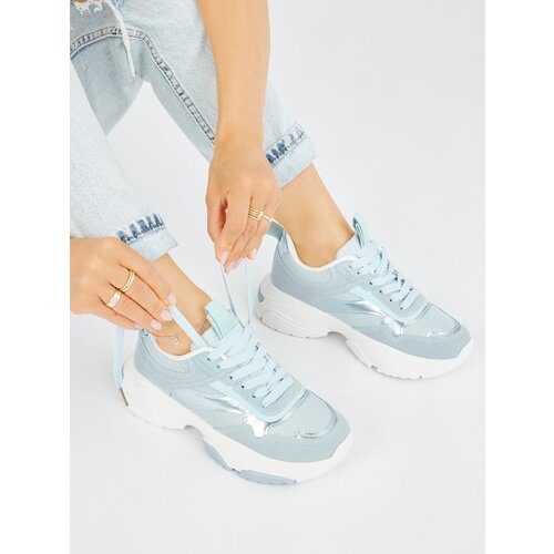 Shelvt Blue women&amp;#039;s sports shoes with a thick sole Slike