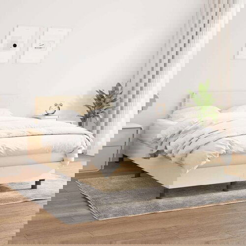  S oprugama i madracem krem 120 x 200 cm od tkanine Cijene