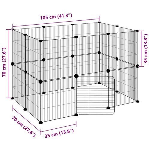  Kavez za ljubimce s 20 panela i vratima crni 35 x 35 cm čelični Slike