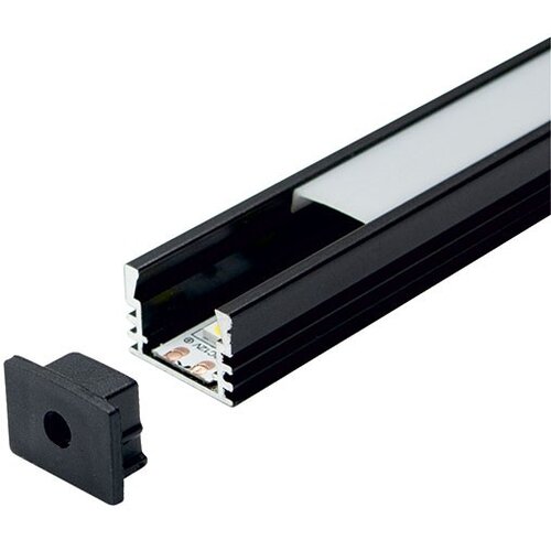 Mitea Lighting aluminijumski profil za led trake crni nadgradni 12.1x17.4x2000mm set sa difuzorom M505-C Cene