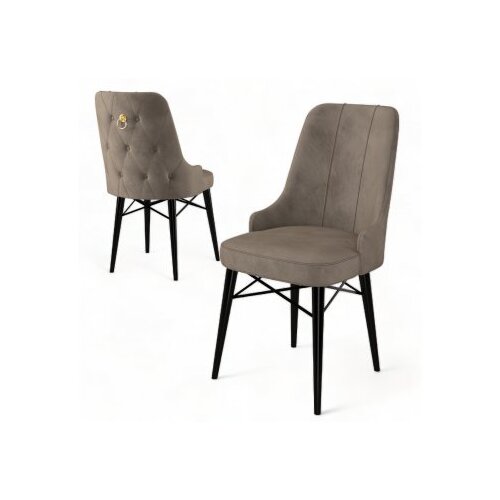 Hanah home set 4 stolice pare cappuccino black Slike