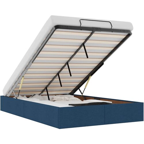 Maison Chic Otomanski Posteljni okvir - Dvoposteljna postelja - Zakonska postelja brez vzmetnice moder 120x200 cm blago-J489, (21770469) Cene