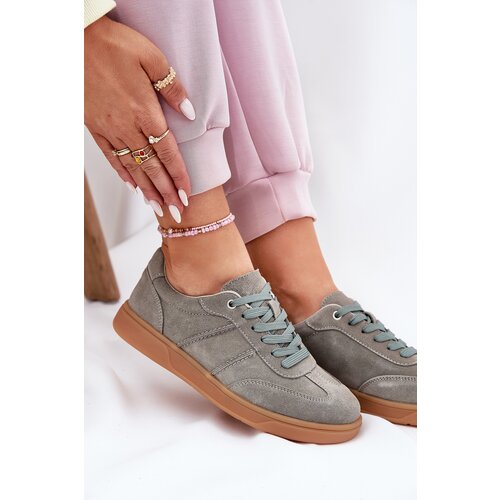 EVENTO Women'S Low Suede Sneakers Green Paliana Cene
