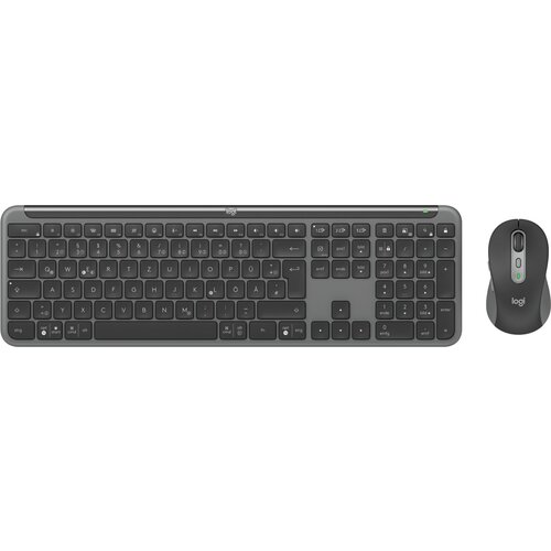 Singer logitech MK950 signature for business keyboard mouse included office rf wireless + bluetooth qwertz german graphite Slike