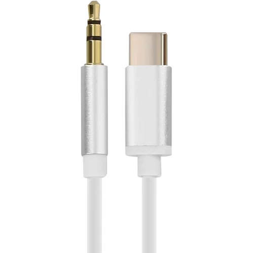 AVIZAR USB C prikljucek 3,5 mm moški kabel pomožni avdio adapter 1 m - bel, (20618072)