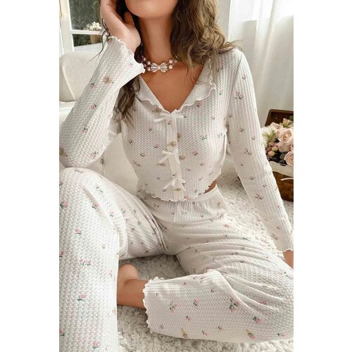 Dewberry 76638 Special Fabric Printed Long Sleeve Pyjamas-MULTICOLOR Cijene