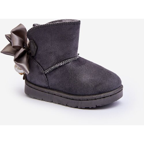 Boto Children's Insulated Snow Boots With bow Grey Snowis Cene