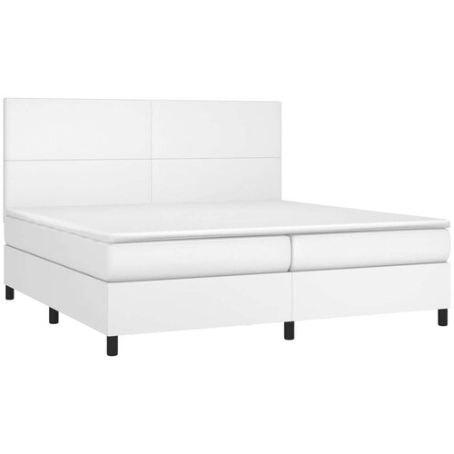  Box spring s madracem LED bijeli 200x200 cm umjetna koža Slike