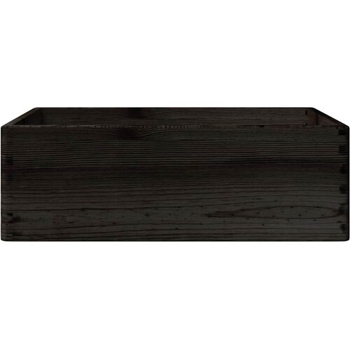  Drvena kutija s ručkama crna 40x30x13 cm puno drvo bor Slike