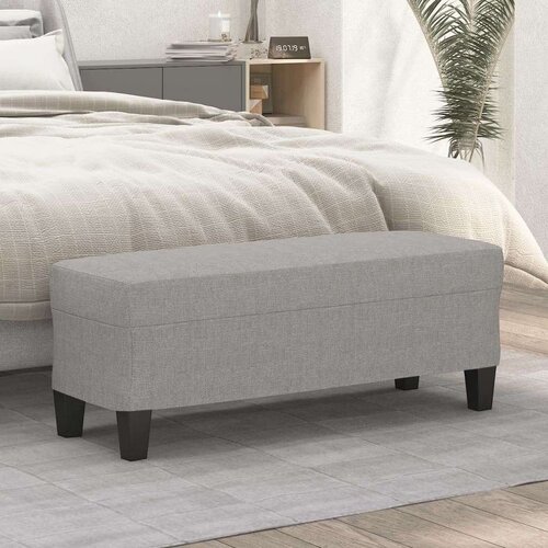  Klupa svjetlosiva 100 x 35 x 41 cm od tkanine - Svjetlosiva 100 x 35 x 41 cm Cijene