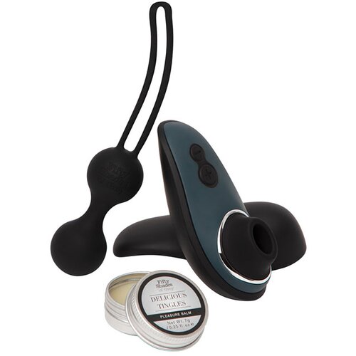 Petdeset odtenkov (kolekcija) Womanizer Desire Blooms - set seksualnih igračaka - 3 komada (crna) Slike