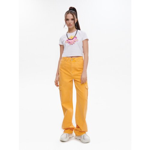 Cropp kavbojke straight - oranžna Slike