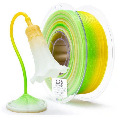  ZIRO Fast Gradient Twinkling Translucent PLA filament 1.75 mm &amp;ndash; White Lily Slike