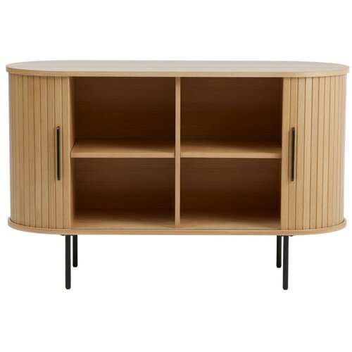 Unique Furniture Komoda v hrastovem dekorju z drsnimi vrati v naravni barvi 120x76x45 cm Nola &amp;ndash; Slike