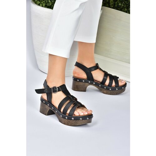 Fox Shoes Women's Black Thick-soled Sandals Slike