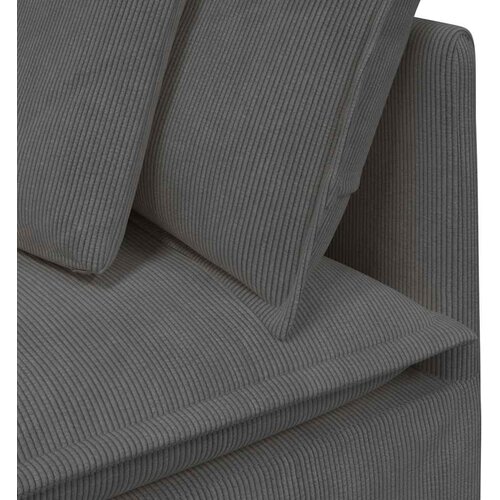  Modularna sofa s jastucima, korduro tkanina, tamno siva Slike