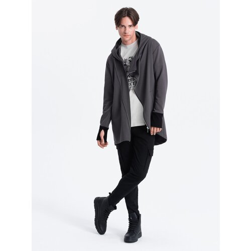 Ombre Asymmetrical men&amp;#039;s sweatshirt with a spacious hood NANTES Slike