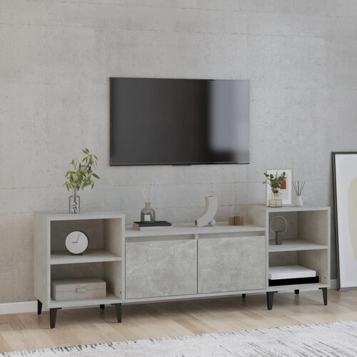The Living Store TV omarica betonsko siva 160x35x55 cm inženirski les - TV Omarica, (21375083) Slike