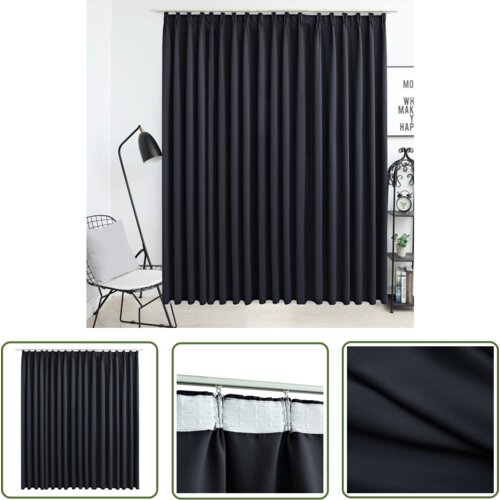  The Living Store Zatemnitvena zavesa z obešali črna 290x245 cm - Zavesa, (21744077) Cene