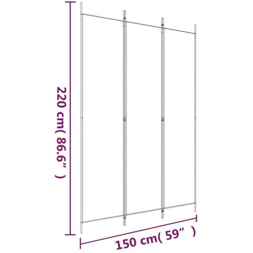  pregrada s 3 panela antracit 150 x 220 cm od tkanine Slike